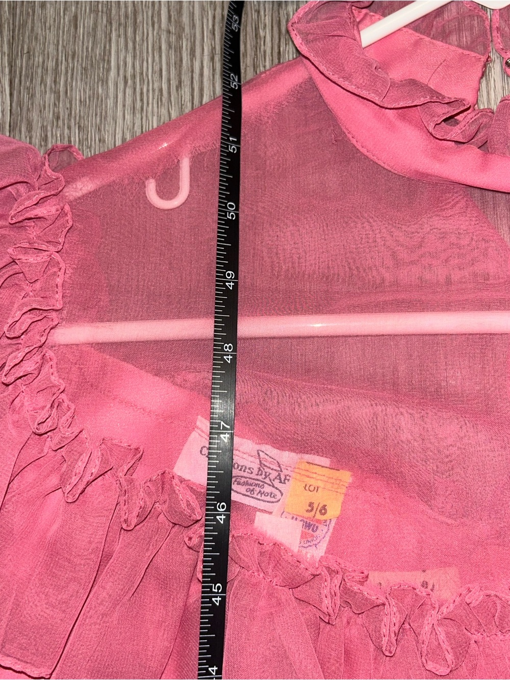 Vintage Raspberry Pink Maxi Dress with Ruffle Collar - Picture 7 of 7
